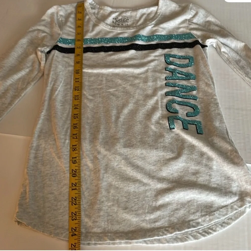 Justice Dance striped leggings  and long tee set youth size 14